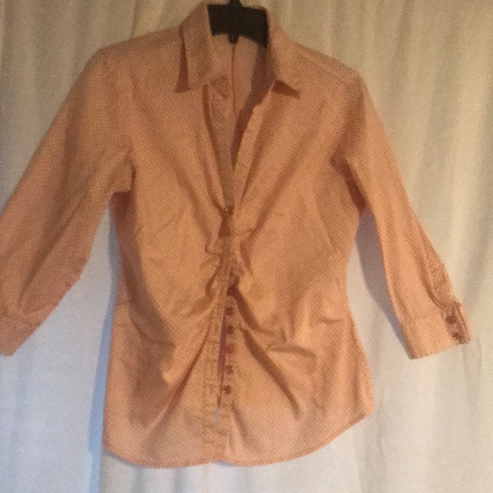 New York and co coral pink button up 3/4 sleeve